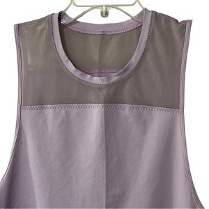 Lululemon Women’s Athletic Tank Top S Purple mesh detail crew neck